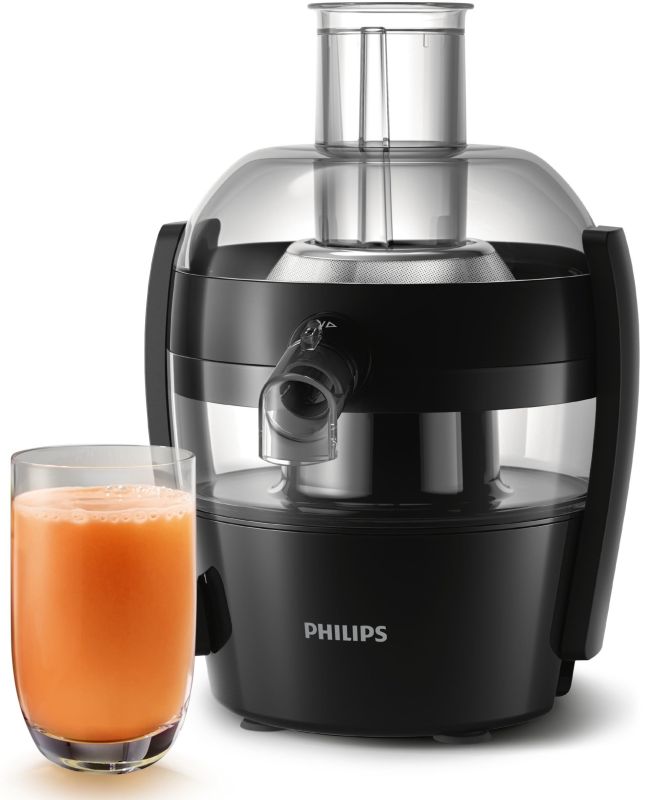 Соковыжималка Philips Viva Collection центробежная 500Вт, чаша-0.5л, жмых-1л, пластик, черный