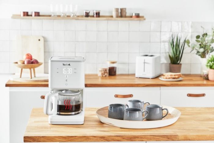 Кофеварка Tefal капельная Sense 1.25л, молотый, LED-дисплей, сенсорное управл., белый
