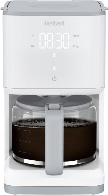 Кавоварка Tefal крапельна Sense 1.25л, мелена, LED-дисплей, сенсор.керування, білий