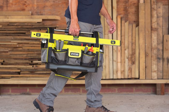 Сумка для інструменту Ryobi RSSLOT1, 38л, відкрита, жорстка конструкція, поліестер, 36х49х23см