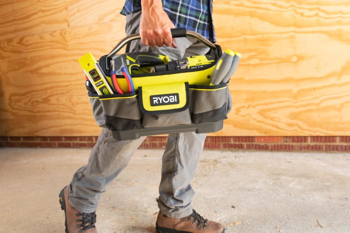 Сумка для инструмента Ryobi RSSSOT1, 17л, открытая, жесткая конструкция, полиэстер, 25х32х20см