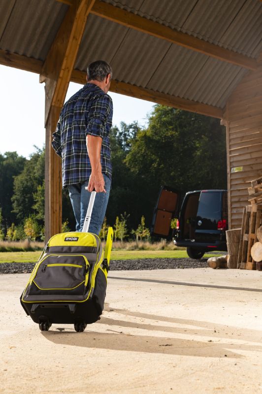 Рюкзак для інструменту Ryobi RSSBP2, 25л, на коліщатках, телескопічне руків'я, поліестер 600D