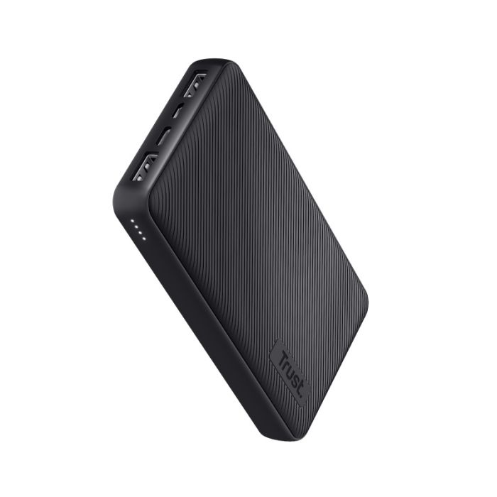 Портативное зарядное устройство power bank Trust Primo ECO, 20000мА·год, 2хUSB-A/USB-C, 15W, Чорний