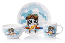 Набір дитячого посуду Ardesto Panda pilot, 3 предмети, порцеляна