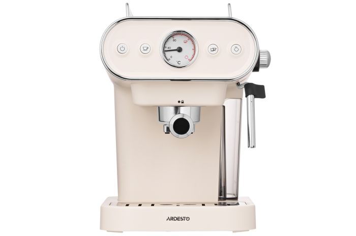 Кофеварка ARDESTO рожковая Vintage Dream 1.2л, молотый, ручной капучинатор, подогрев чашек, бежевый