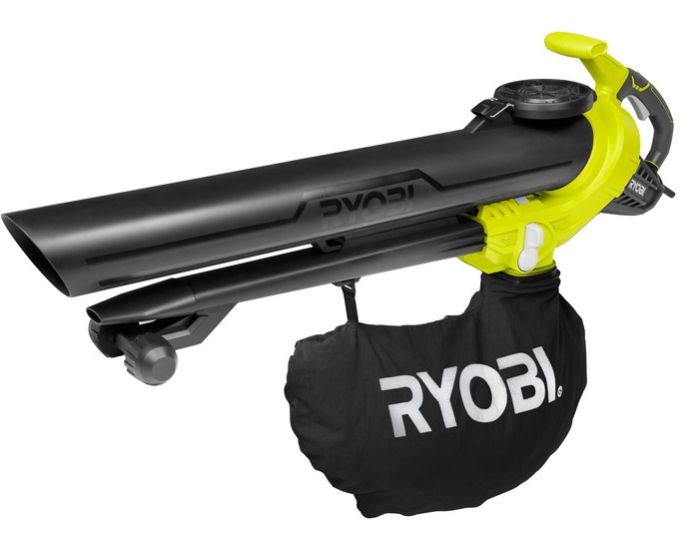 Воздуходув-пылесос садовый сетевой Ryobi RBV3000CESV 3000Вт 3в1 375км/ч мешок 45л эргоремни Vertebrae 5.1кг
