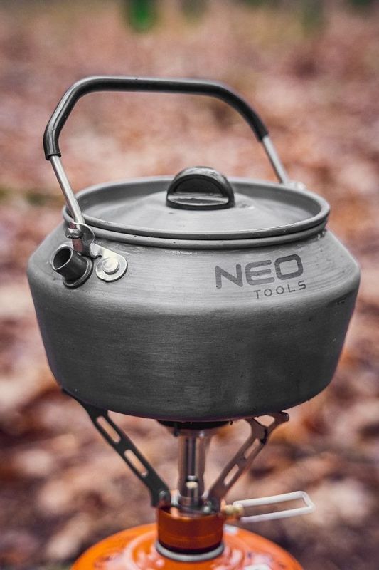 Набір туристичного посуду Neo Tools, 3в1, чайник,каструля,сковорода, складані ручки, сертифікат LFGB, 0.616кг