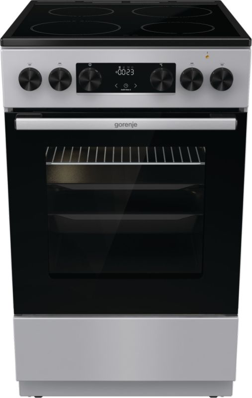 Плита Gorenje электрическая стеклокерамическая, 70л, 50x60см, дисплей, программатор, серый