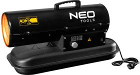 Тепловая пушка дизель/керосин Neo Tools, прямого нагрева, 20кВт, 300м кв, 550м куб/ч, IPX4, чёрный