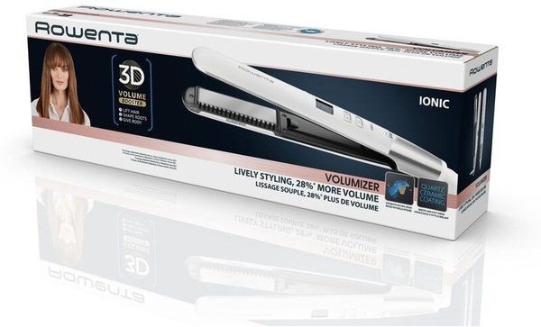Випрямитель Rowenta Volumizer, >240Вт, темп.режимов-8, 140-210С, дисплей, ионизация, керамика, белый