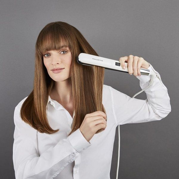 Випрямитель Rowenta Volumizer, >240Вт, темп.режимов-8, 140-210С, дисплей, ионизация, керамика, белый