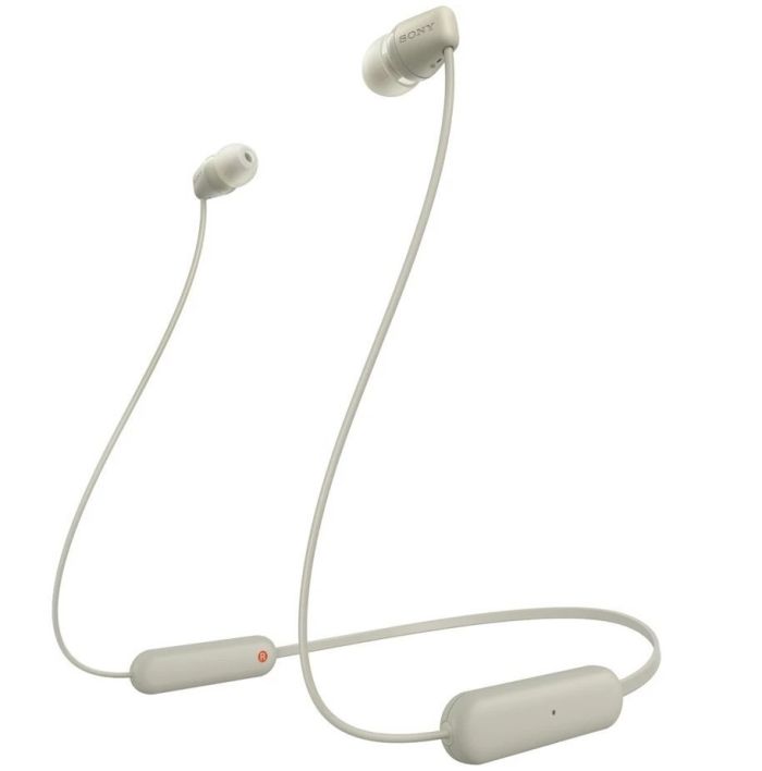 Навушники In-ear Sony WI-C100 BT 5.0, IPX4, SBC, AAC, Wireless, Mic, Бежевий