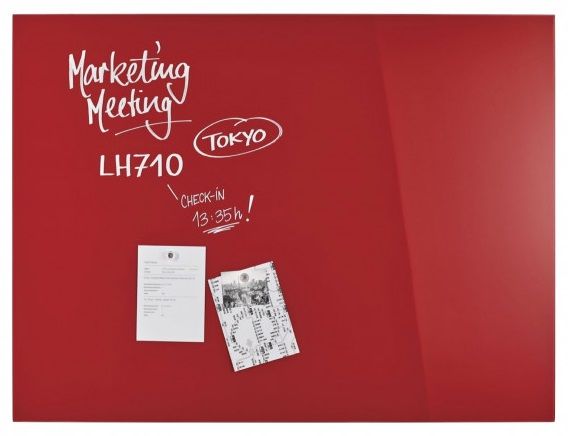 Доска магнитно-маркерная 1200x900 красная Magnetoplan Glassboard-Red UA