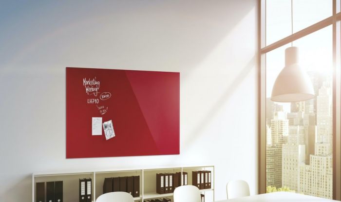 Доска магнитно-маркерная 1200x900 красная Magnetoplan Glassboard-Red UA