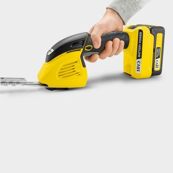 Ножиці для трави акумуляторні Karhcer GSH 18-20 Battery 18В + насадка кущоріз 20см крок різу 10мм 1.15кг без АКБ та ЗП