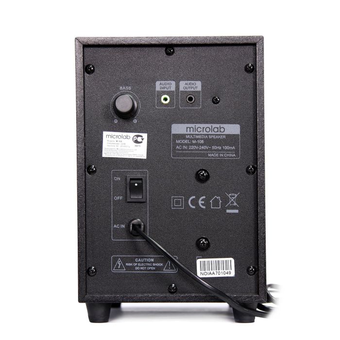 Акустическая система MICROLAB  2.1, 11W, mini-jack, черный Microlab M-108
