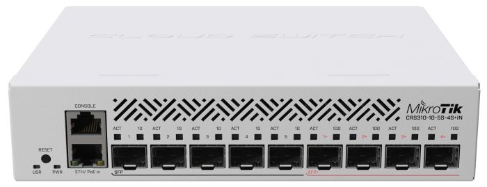 Коммутатор MikroTik netFiber9 Cloud Router Switch MikroTiK CRS310-1G-5S-4S+IN