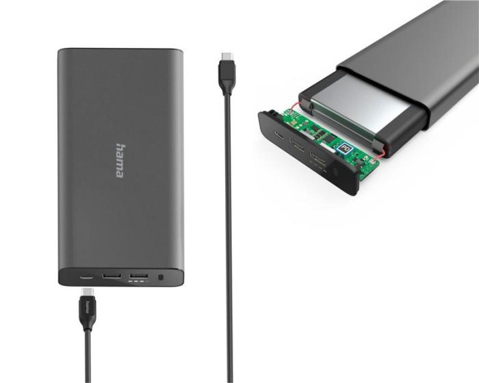 Портативное зарядное устройство Power Bank Hama Universal 26800 mAh PD 5-20V/75W Grey