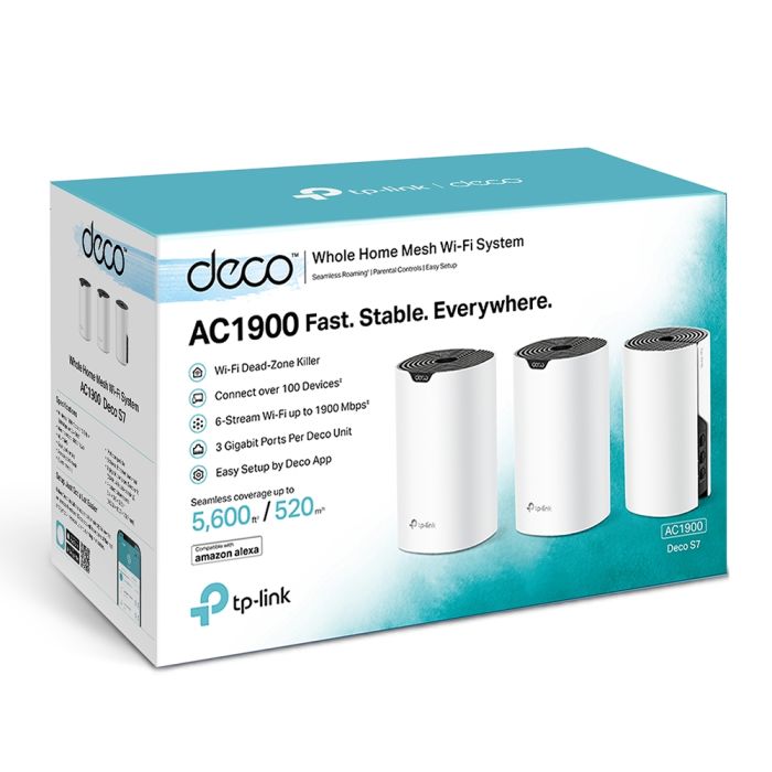 Система WiFi-Mesh TP-LINK Deco S7 AC1900, 3xGE LAN/WAN, 3мод