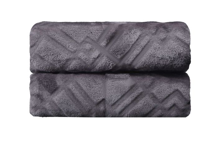 Плед Ardesto Embossed, 200х220см, 100% полиэстер, серый
