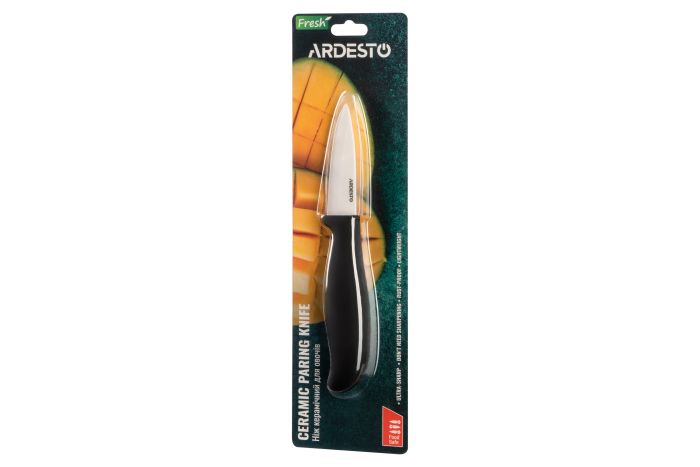 Нож керамический для овощей Ardesto Fresh, 7.5см, керамика, пластик, черный