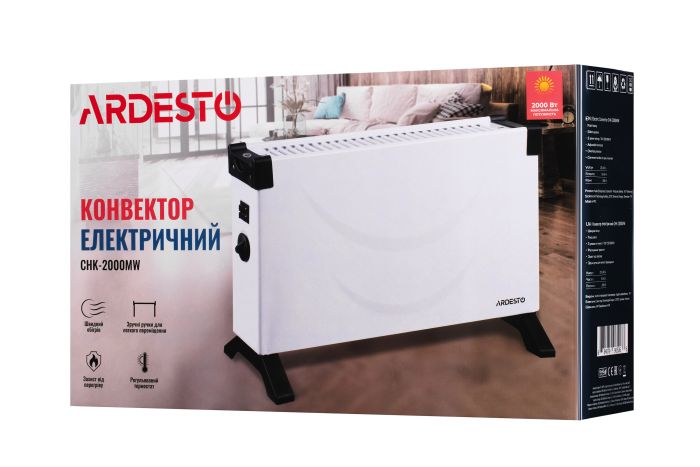 Конвектор ARDESTO, 2000Вт, мех. упр-ние, открытый нагрев. элемент, белый