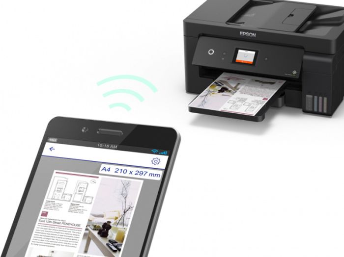 МФУ ink color A3 Epson EcoTank L14150 38_24 ppm Fax ADF Duplex USB Ethernet Wi-Fi 4 inks Black Pigment