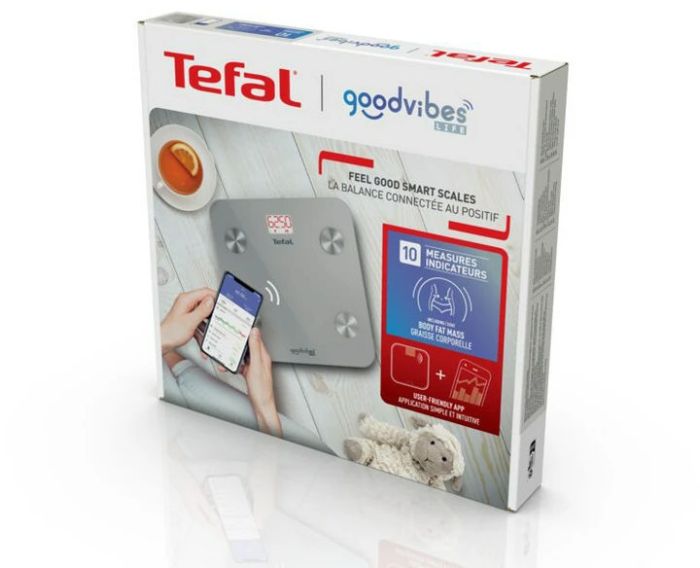 Весы Tefal напольные Goodvibes Life, 160кг, Bluetooth, AAAx3 в компл, стекло, серый