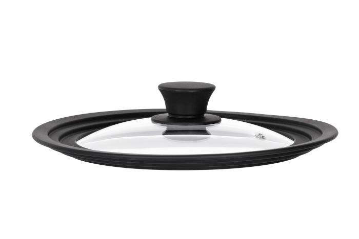 Кришка універсальна Ardesto Black Mars, Smart, 20х22х24см, термостійке скло, силікон