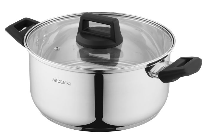 Каструля зі скляною кришкою Ardesto Gemini Piemonte, 5.1л, нержавіюча сталь, бакеліт