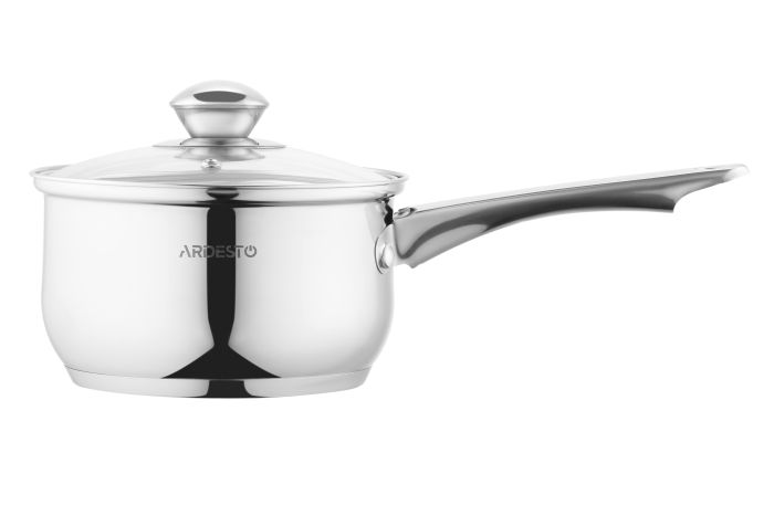 Ковш со стеклянной крышкой Ardesto Gemini Gourmet Spoleto, 1.6л, нержавеющая сталь