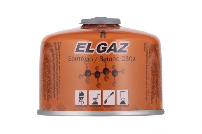 Баллон-картридж газовый EL GAZ ELG-300, бутан 230г, для газовых горелок, с двухслойным клапаном, одноразовый