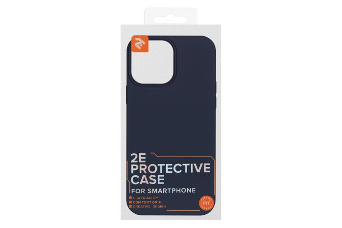 Чехол 2Е Basic для iPhone 14 Pro Max, Liquid Silicone, синий темный