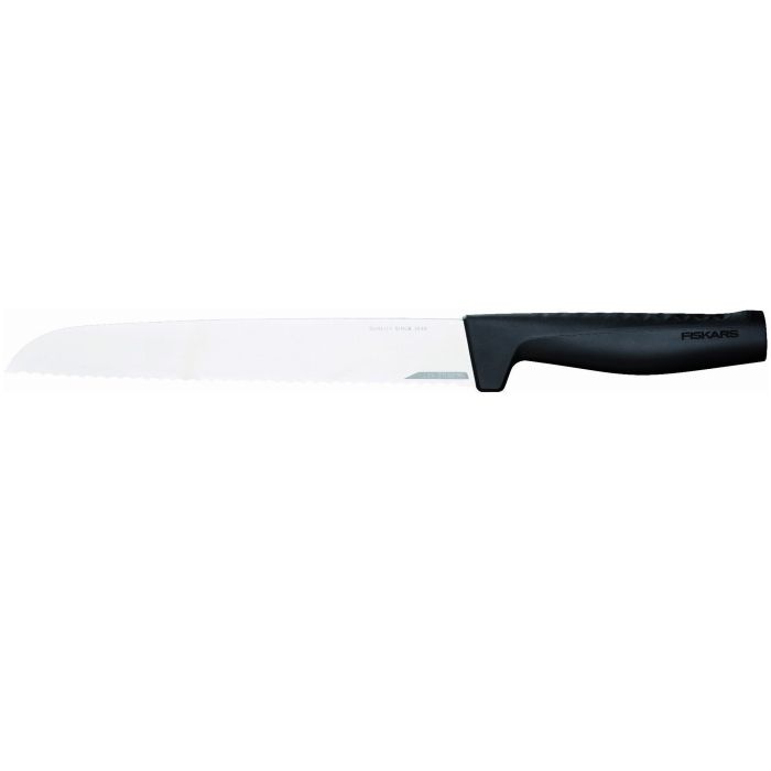 Кухонний ніж для хліба Fiskars Hard Edge, 22см, нержавіюча сталь, пластик, чорний