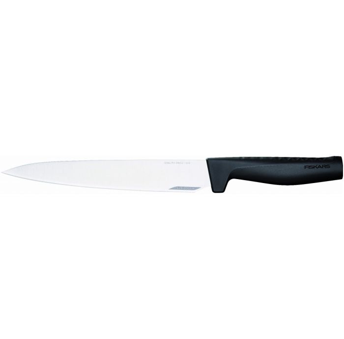 Кухонный нож для мяса Fiskars Hard Edge, 21.6см, нержавеющая сталь, пластик, черный