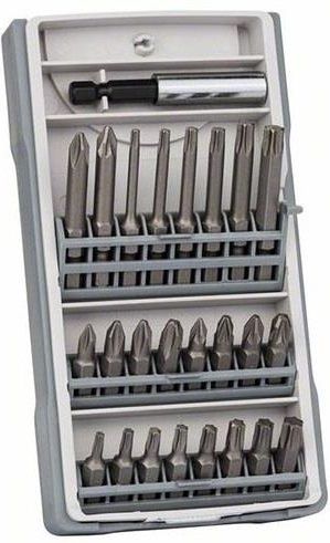 Биты Bosch Mini X-Line Extra Hard, набор 25шт, магнитный битодержатель, PH,PZ,T, кейс