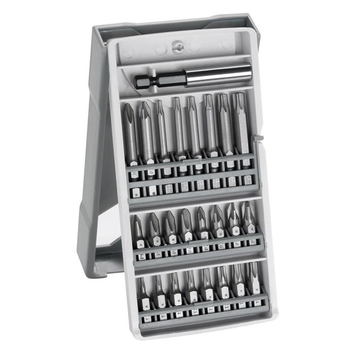Биты Bosch Mini X-Line Extra Hard, набор 25шт, магнитный битодержатель, PH,PZ,T, кейс