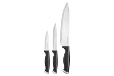 Набір ножів Ardesto Gemini Gourmet, 3 предмети, нержавіюча сталь, пластик, чорний