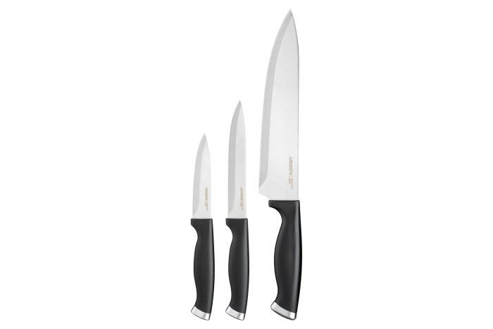 Набор ножей Ardesto Gemini Gourmet, 3 предмета, нержавеющая сталь, пластик, черный