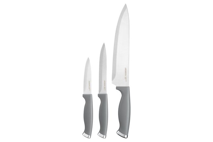 Набор ножей Ardesto Gemini Gourmet, 3 предмета, нержавеющая сталь, пластик, серый