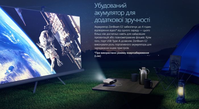Проектор портативный Asus ZenBeam E2 WVGA, 300 lm, LED, 1.3, WiFi