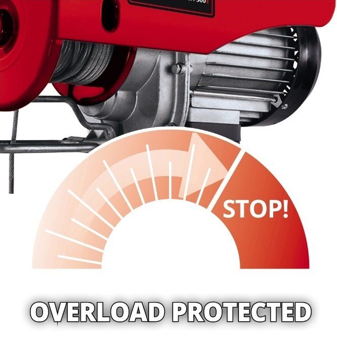 Тельфер электрический Einhell TC-EH 500, 1000Вт, до 500кг, трос 12м, 15.15кг