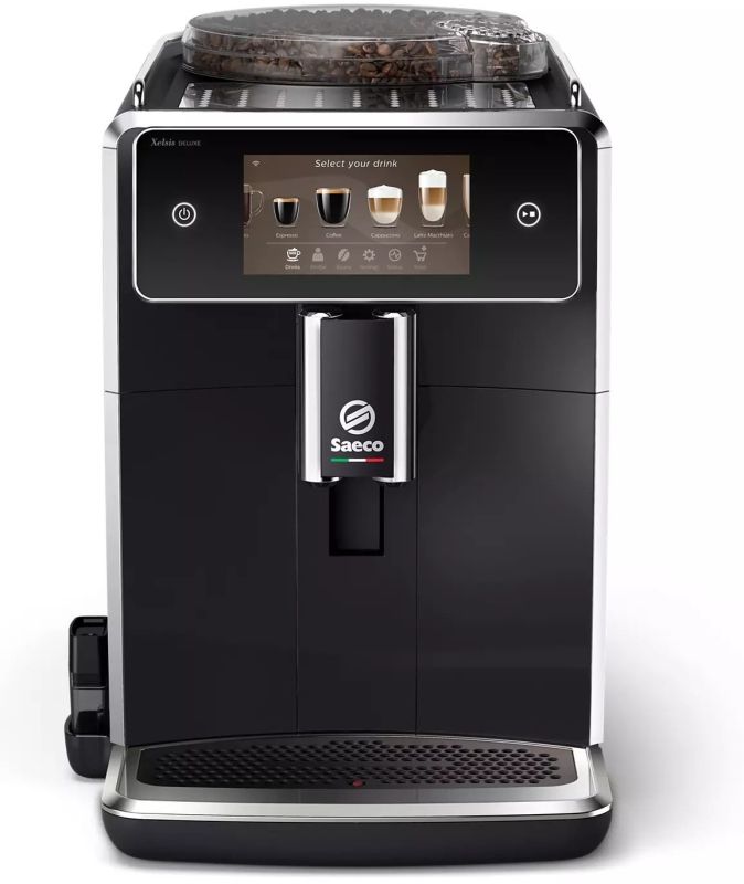 Кофемашина Saeco Xelsis Deluxe 1.7л, зерно + молоко, автомат.капучинатор, авторецептов - 22, черный