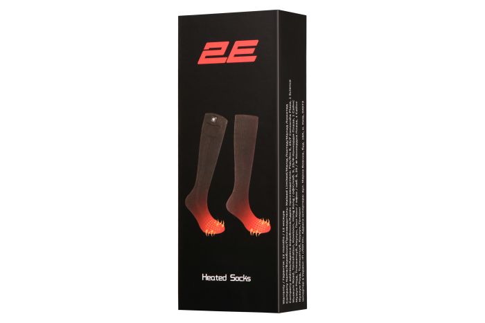 Носки с подогревом 2E Race Plus Black высокие, размер S