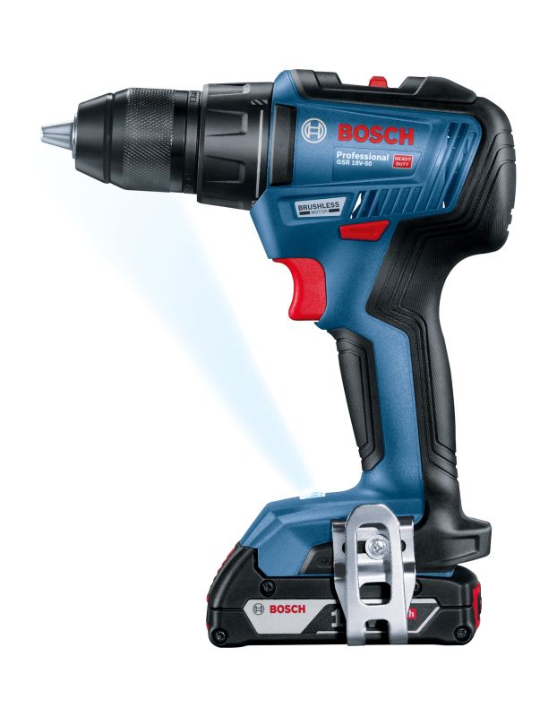 Шуруповерт-дрель аккумуляторный Bosch GSR 18 V-50, 18В 2x2Ач, 50Нм,20+1, 460/1800об/мин, 1кг