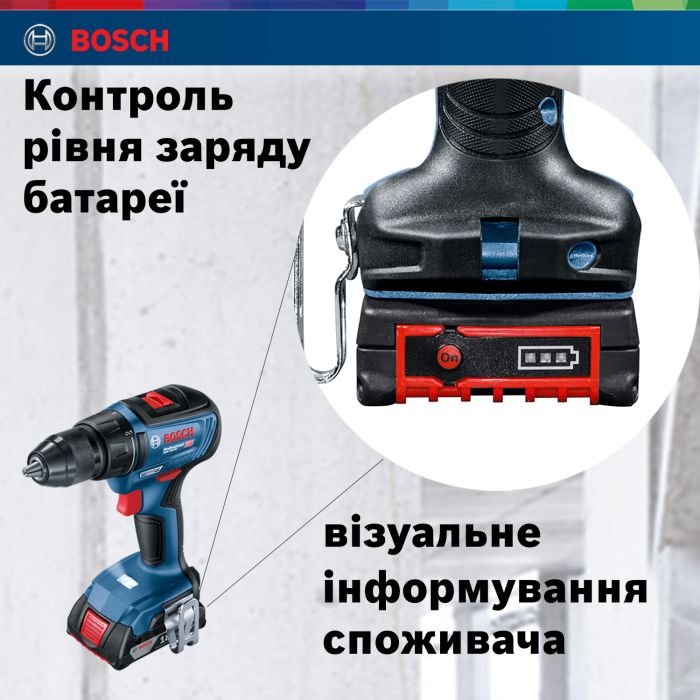 Шуруповерт-дрель аккумуляторный Bosch GSR 18 V-50, 18В 2x2Ач, 50Нм,20+1, 460/1800об/мин, 1кг