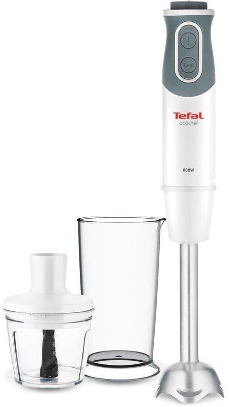 Блендер Tefal погружной Optichef 800Вт, 3в1, чаша-800мл, чопер-500мл, турборежим, белый