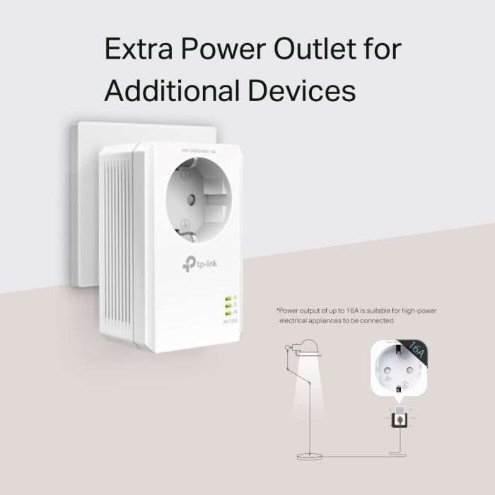 Комплект Адаптерiв Powerline TP-LINK  AV1000, 1xGE, (TL-PA7017 2шт), Розетка TP-Link TL-PA7017PKIT
