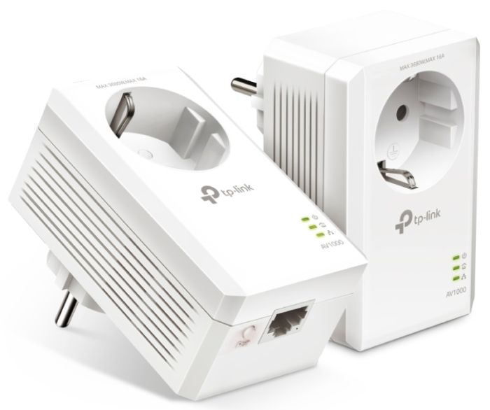 Комплект Адаптерoв Powerline TP-LINK  AV1000, 1xGE, (TL-PA7017 2шт), Розетка TP-Link TL-PA7017PKIT
