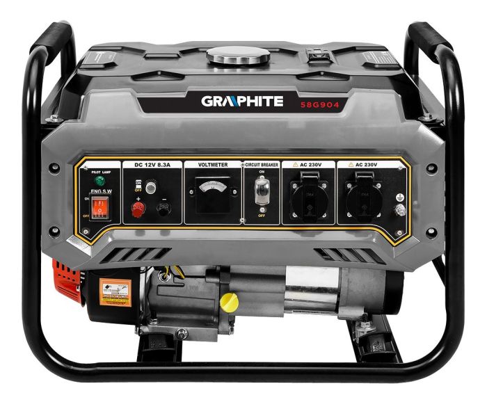 Генератор бензиновий GRAPHITE 230В (1 фаза), 2/2.2кВт, ручний стартер, AVR, 40кг